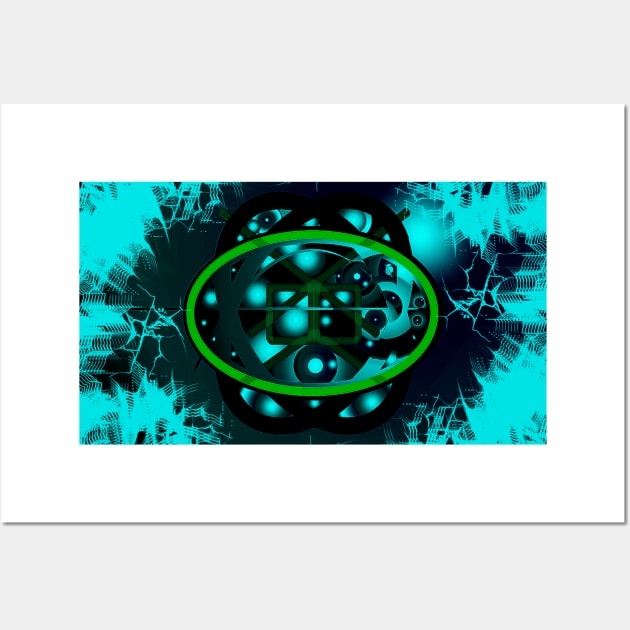 An abstract with a green oval Wall Art by Evgeniya